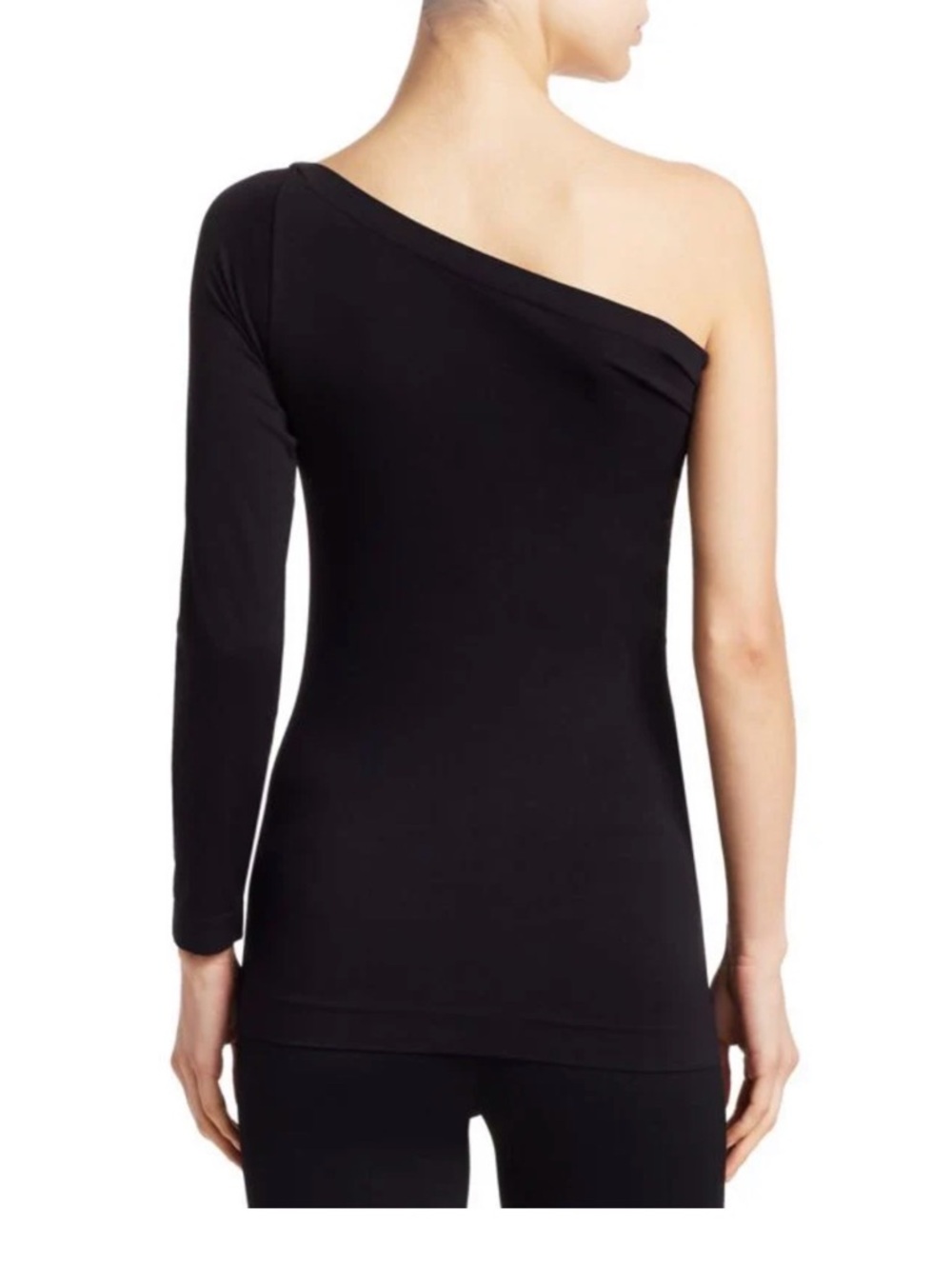 Helmut Lang Black One-Shoulder Long Sleeve seamless Jersey Top blouse XS / S